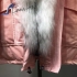 Moncler pink jacket with white fox